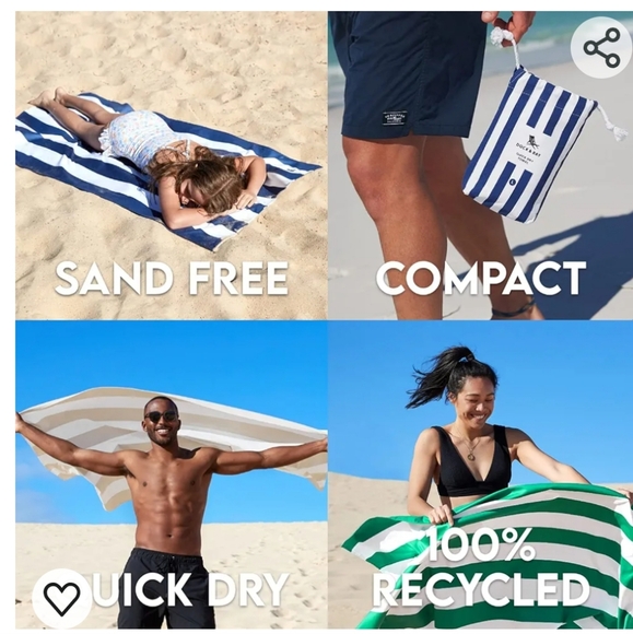 🛒🛍️💥New doc & Bay recycled quick dry sand resistant striped beach towel - Picture 4 of 6
